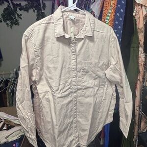 Aerie Soft Pink Casual Button Down Shirt